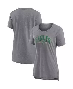 Женская серая футболка с логотипом Philadelphia Eagles с открытой спиной в стиле модерн Fanatics, серый