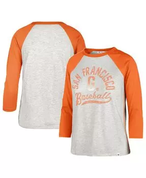 Женская серая футболка San Francisco Giants City Connect Retro Daze Ava реглан с рукавами 3/4 '47 Brand, серый