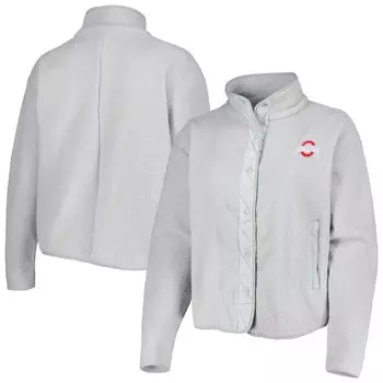 Женская серая куртка на кнопках Ohio State Buckeyes Wheelhouse Sherpa
