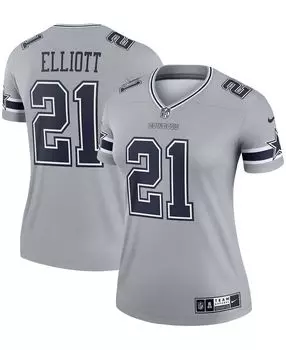 Женская серая майка Ezekiel Elliott Dallas Cowboys Inverted Legend Nike, серый