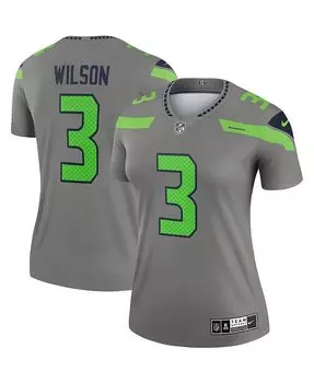 Женская серая майка Russell Wilson Seattle Seahawks Inverted Legend Nike, серый