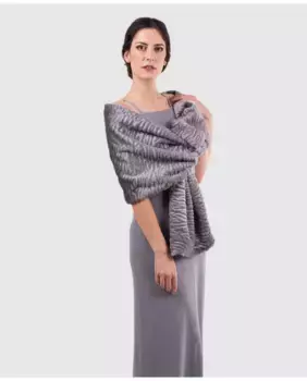 Женская серая праздничная шаль из синтетического меха MR Complements, серый