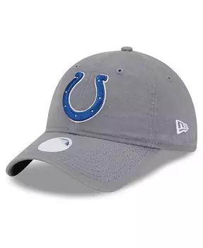 Женская серая регулируемая кепка Indianapolis Colts Main Core Classic 2.0 9TWENTY New Era, серый