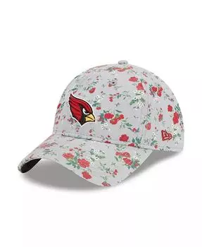 Женская серая регулируемая шляпа Arizona Cardinals Bouquet 9TWENTY New Era, серый