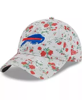 Женская серая регулируемая шляпа Buffalo Bills Bouquet 9TWENTY New Era, серый