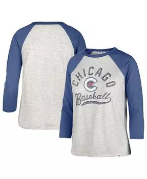 Женская серая рваная футболка Chicago Cubs City Connect Retro Daze Ava реглан с рукавами 3/4 '47 Brand, серый