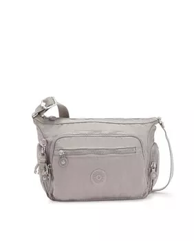 Женская серая сумка через плечо на молнии Kipling, светло-серый