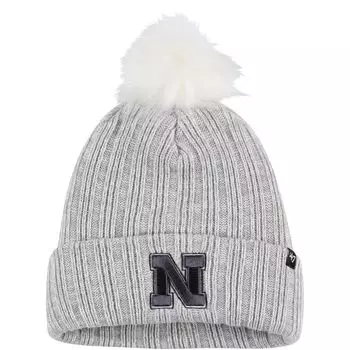 Женская серая вязаная шапка с манжетами и помпоном Nebraska Huskers Koda '47