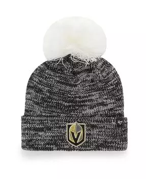 Женская серая вязаная шапка с тройным крестом и манжетами '47 Vegas Golden Knights с помпоном '47 Brand, серый