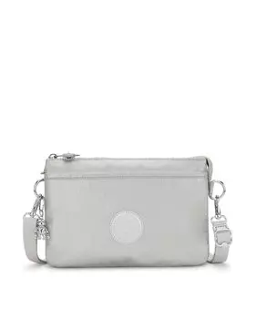 Женская серебряная сумка через плечо на молнии Kipling, серебро