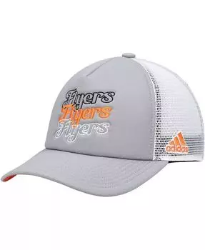 Женская серо-белая кепка из пеноматериала Philadelphia Flyers Snapback Snapback Adidas, серый