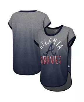 Женская серо-темно-синяя футболка без рукавов Atlanta Braves Home Run Tri-Blend Touch, серый
