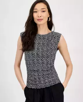 Женская сетчатая майка с принтом I.N.C. International Concepts, черный