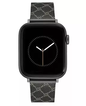 Женская сетка из нержавеющей стали с узорчатым ремешком, совместимая с Apple Watch 42/44/45/Ultra/Ultra 2 Nine West, черный