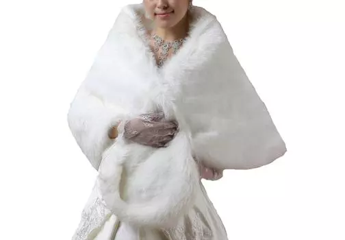 Женская шаль-болеро из искусственного меха Cinda, белый
