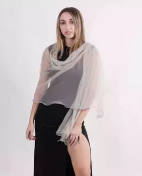 Женская шаль для вечеринки из каменного тюля MR Complements, серый