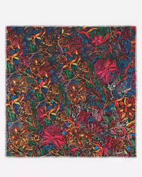 Женская шаль с акварельными цветами Bimba y Lola, чёрный