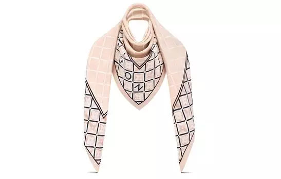 Женская шаль с монограммой и цветочным узором цвета экрю LOUIS VUITTON, Ecru