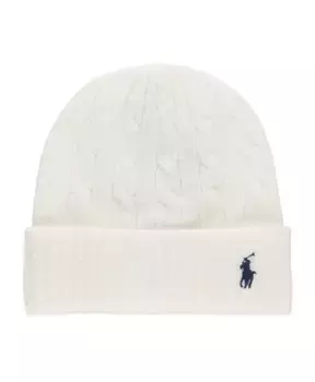 Женская шапка бини из шерсти и кашемира цвета слоновой кости Ralph Lauren, бежевый