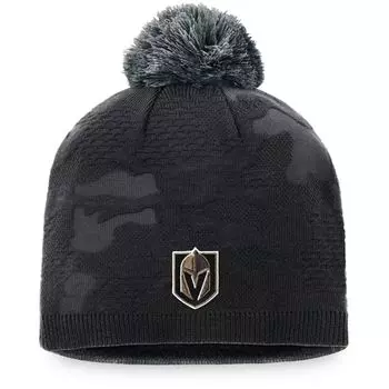 Женская шапка Fanatics черного/серого цвета с помпоном для раздевалки Vegas Golden Knights Authentic Pro Team Fanatics