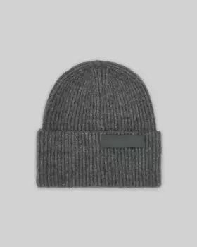 Женская шапка из смесового мохера в рубчик Adolfo Dominguez, светло-серый