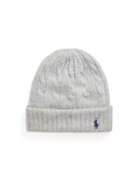 Женская шапка косой вязки Polo Ralph Lauren, серый