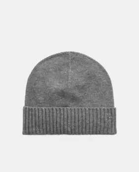Женская шапка простой вязки с логотипом Lauren Ralph Lauren, серый