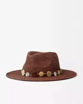 Женская шапка с отстрочкой и однотонной полоской из бисера Parfois, красный