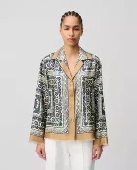 Женская шелковая рубашка с принтом Claudie Pierlot, коричневый