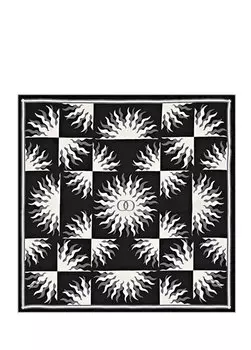 Женская шелковая шаль из твила gne logo черного цвета Imannoor