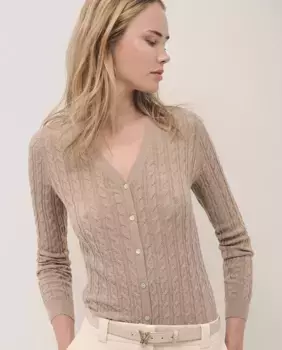 Женская шерстяная куртка косой вязки Roberto Verino, серебрянный