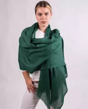 Женская шерстяная шаль зеленого цвета MR Complements, зеленый