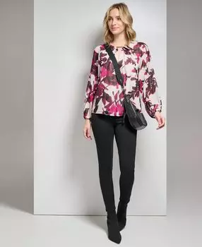 Женская шифоновая блузка с длинным рукавом и принтом Calvin Klein, мульти