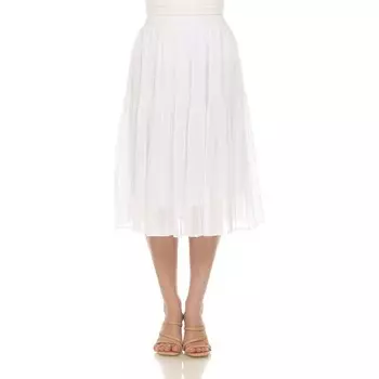 Женская шифоновая плиссированная юбка-миди WM Fashion, белый