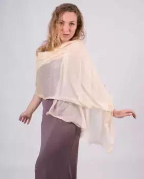 Женская шифоновая шаль для вечеринок бежевого цвета MR Complements, бежевый