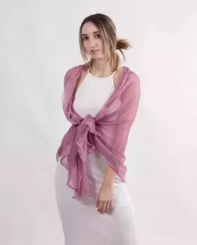 Женская шифоновая шаль для вечеринок в старом розовом цвете MR Complements, цвет Rosa