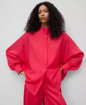 Женская широкая полупрозрачная рубашка Adolfo Dominguez, фуксия