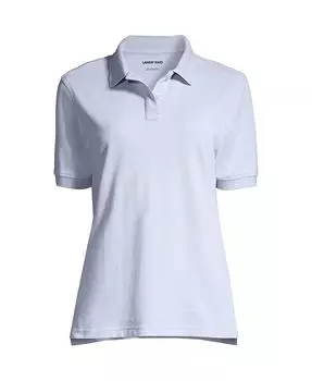 Женская школьная форма с коротким рукавом и сетчатой рубашкой поло Lands' End, цвет Blue