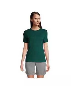 Женская школьная форма с коротким рукавом, женственная футболка Essential Lands' End, зеленый