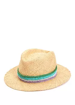 Женская шляпа из рафии с кремовой полосой Ferruccio Vecchi
