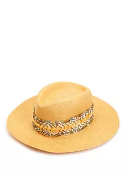 Женская шляпа с натуральной вышивкой и полосой Ferruccio Vecchi