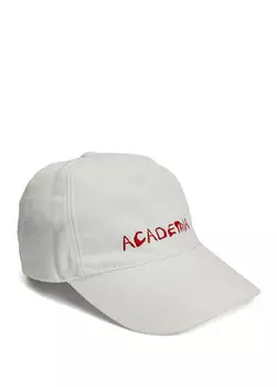 Женская шляпа с вышитым логотипом цвета экрю Academia