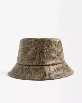 Женская шляпа-ведро с анималистическим принтом Parfois, коричневый