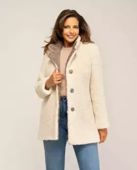 Женская шуба на пуговицах Fsh, белый