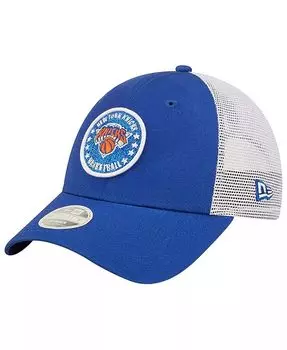 Женская сине-белая кепка с блестками New York Knicks 9FORTY Snapback New Era, синий