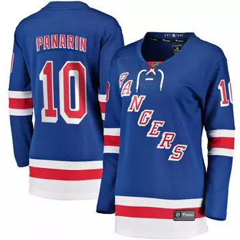 Женская синяя футболка Fanatics Artemi Panarin New York Rangers Home Premier отколовшегося игрока Fanatics