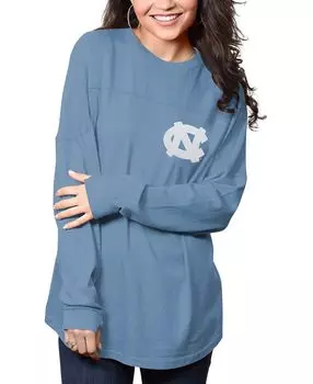 Женская синяя футболка North Carolina Tar Heels The Big Shirt оверсайз с длинным рукавом Pressbox