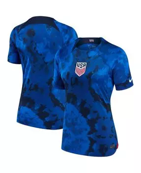 Женская синяя футболка usmnt 2022/23 away breathe stadium replica blank Nike, синий