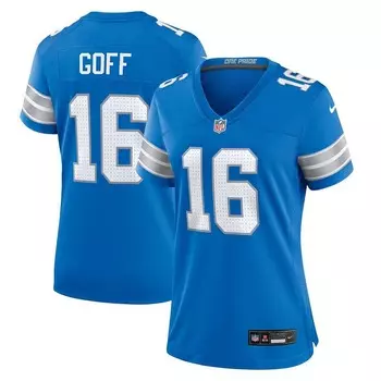 Женская синяя игровая майка Nike Jared Goff Detroit Lions Game, цвет Lns Blue