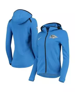 Женская синяя куртка-худи с капюшоном и молнией во всю длину для шоу oklahoma city thunder showtime Nike, синий